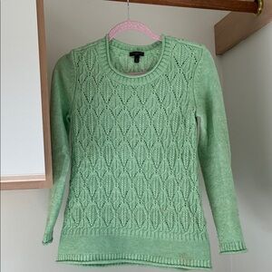 Talbots Light Green cable knit Textured Sweater